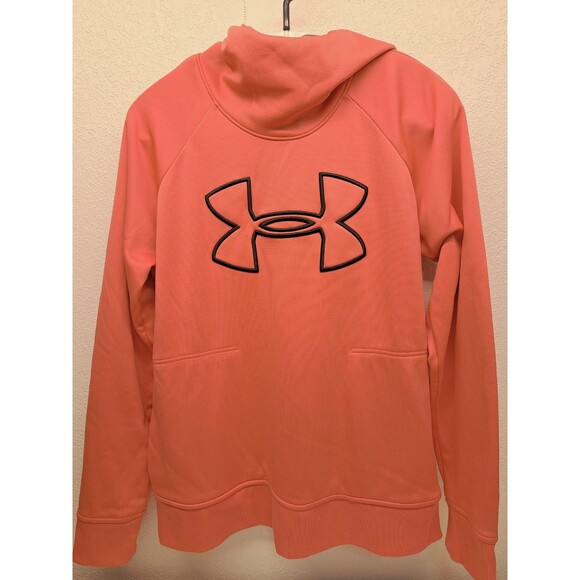 Tops - Under Armour Women's Cold Gear Mock Neck Loose Orange Peach Hoodie Size L